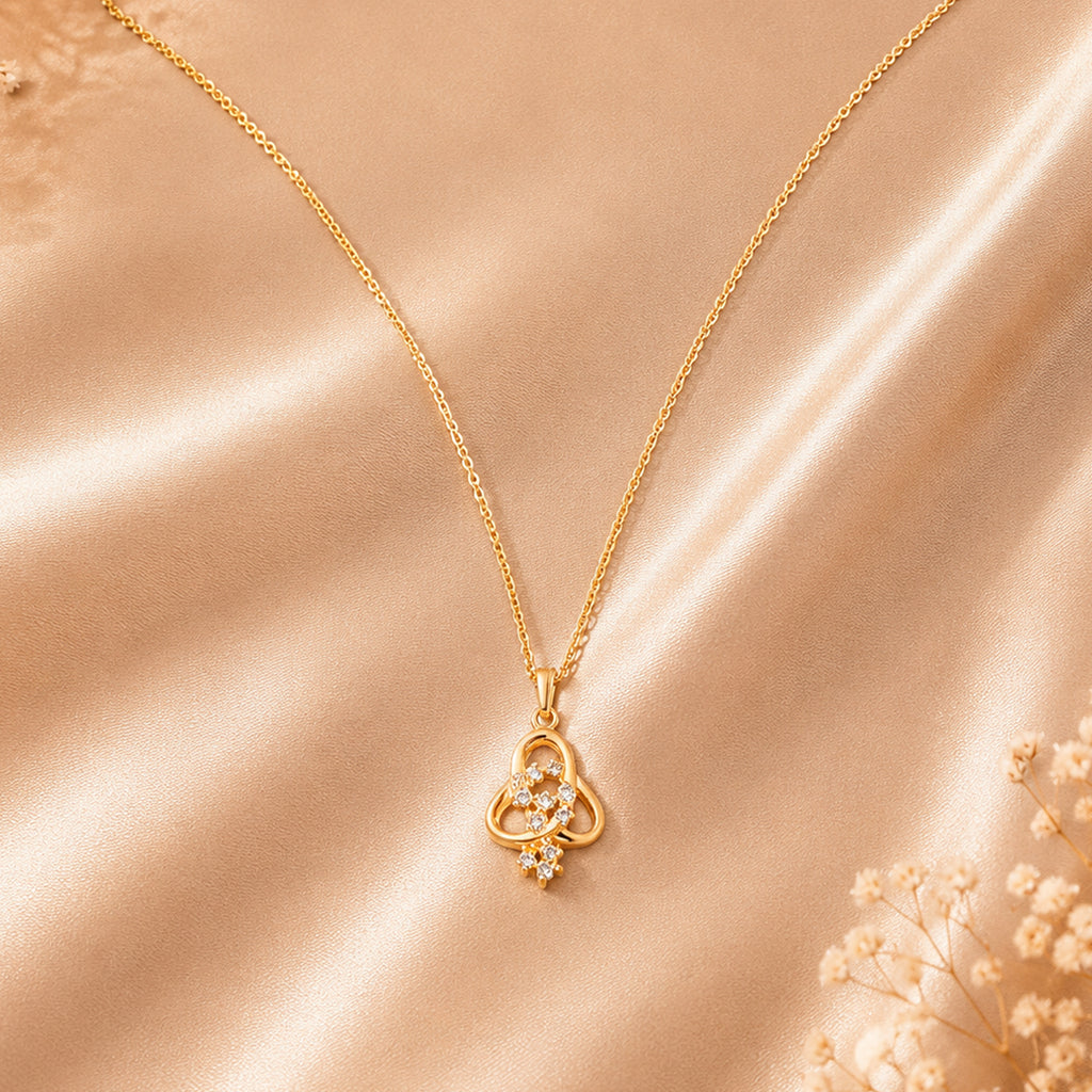 Rose Blossom Sparkle Pendant Necklace