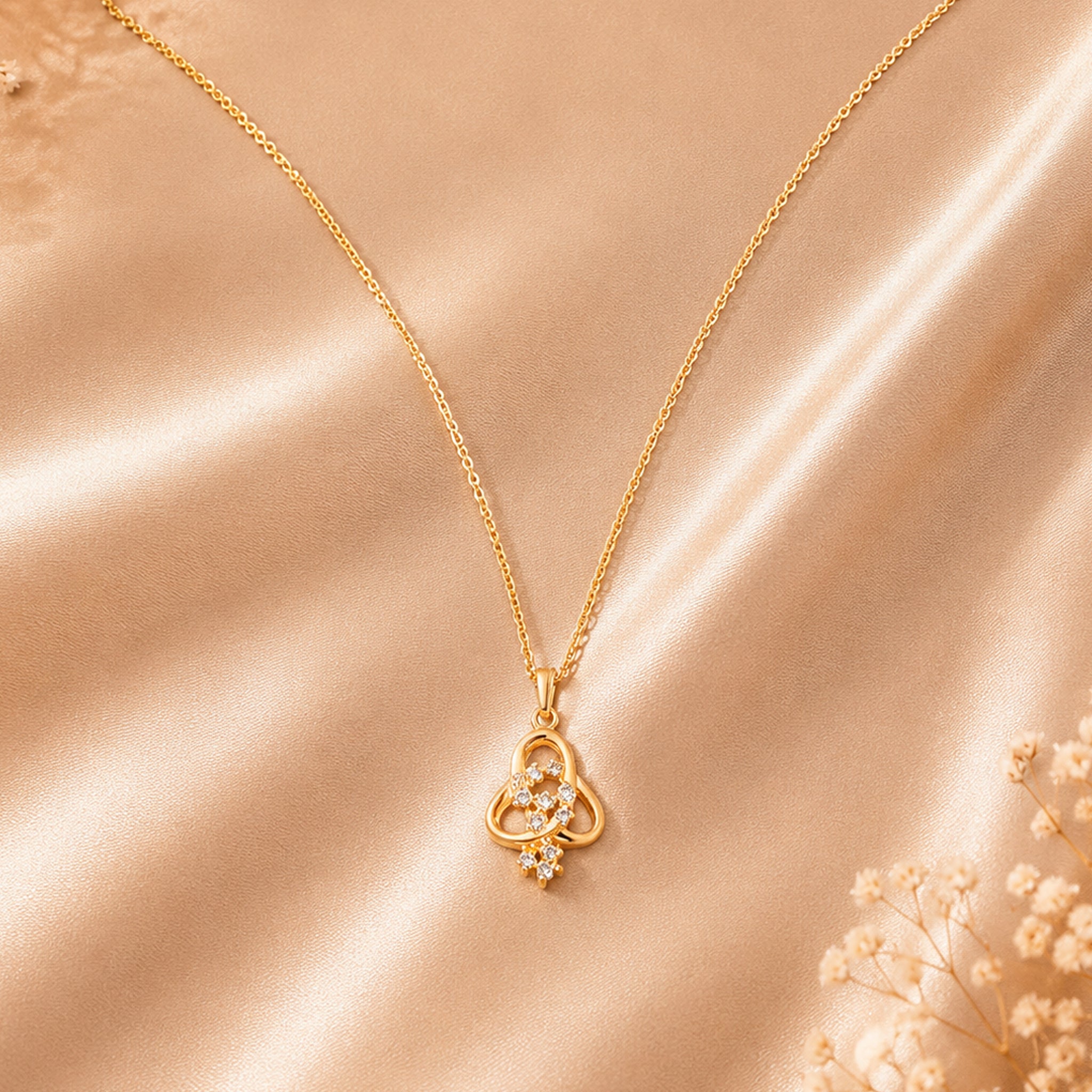 Rose Blossom Sparkle Pendant Necklace