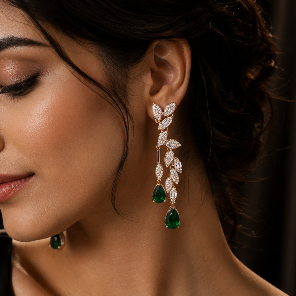 Emerald Vine Luxe Danglers
