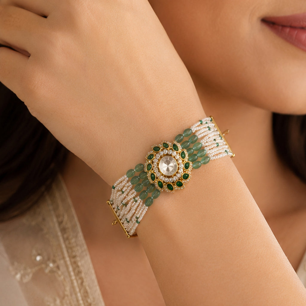Emerald Bloom Statement Bracelet