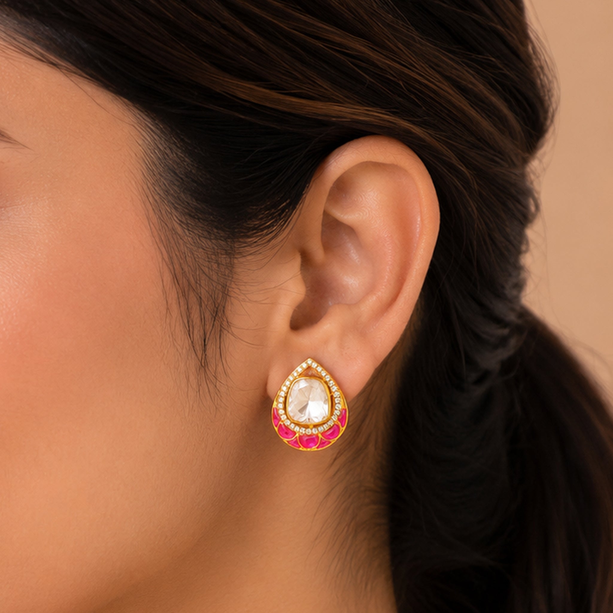 Rosette Polki Studs