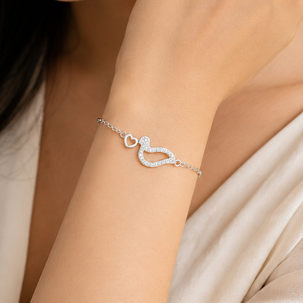 Silver Whisper Heart Bracelet