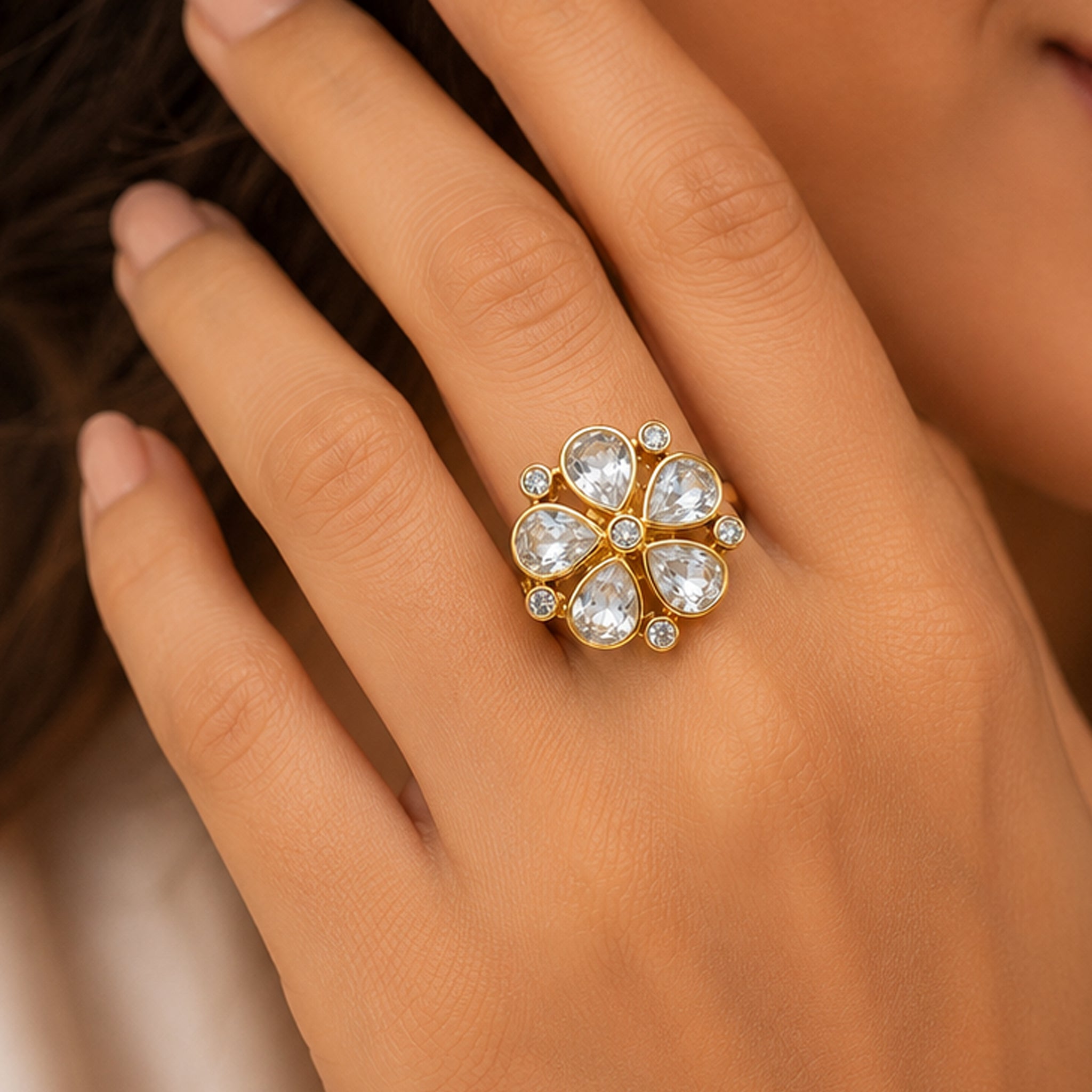Moissanite Blossom Ring