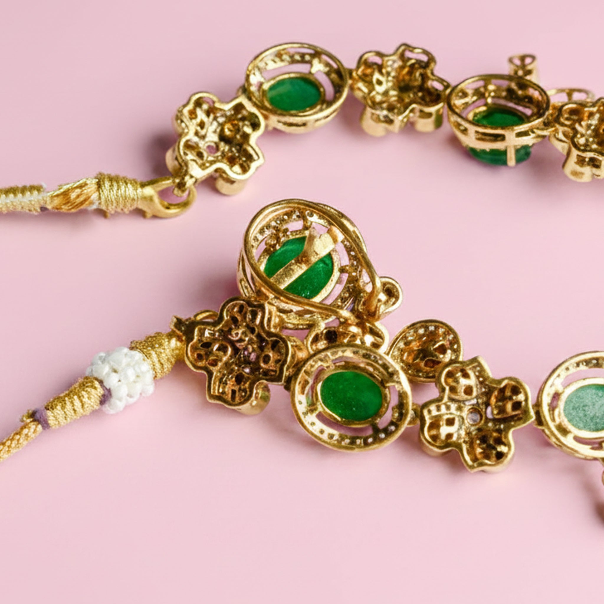 Emerald Noor Polki Necklace Set