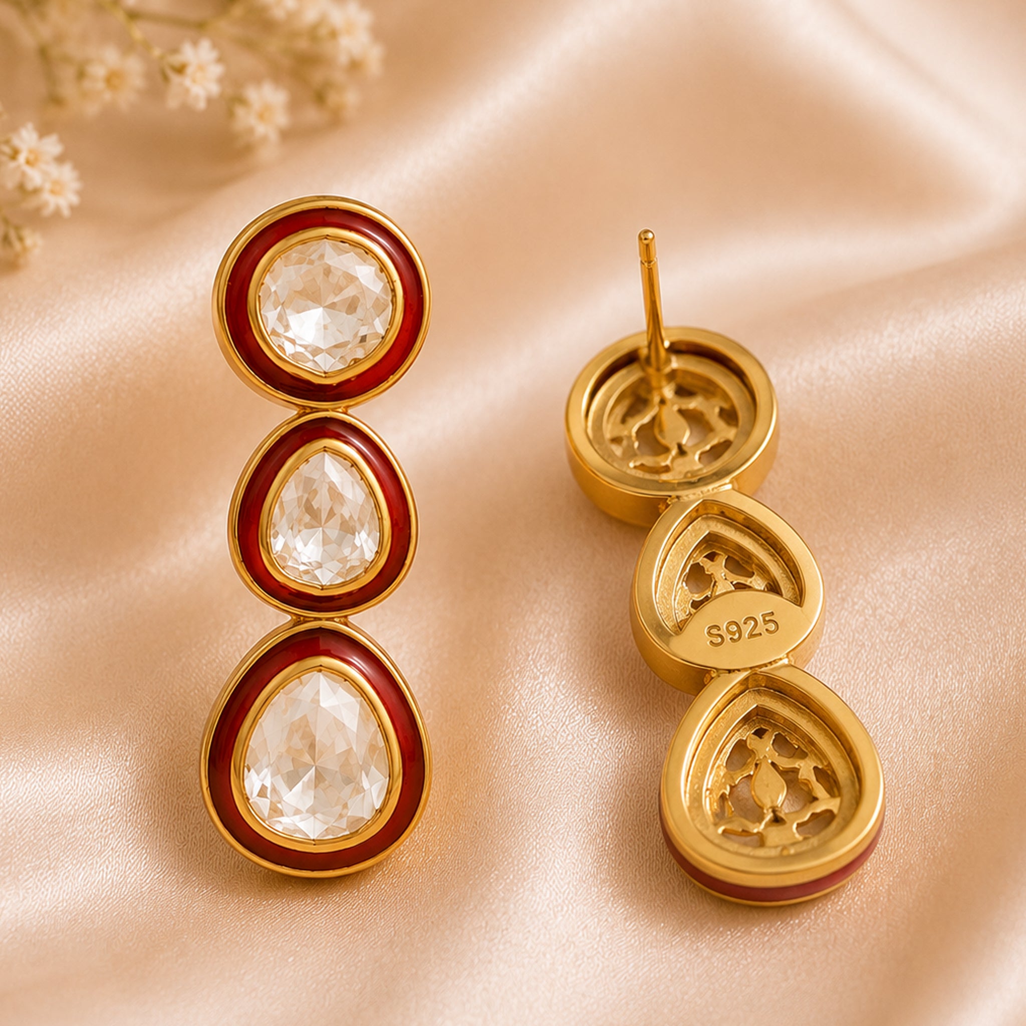 Aurelia Triple Drop Earrings