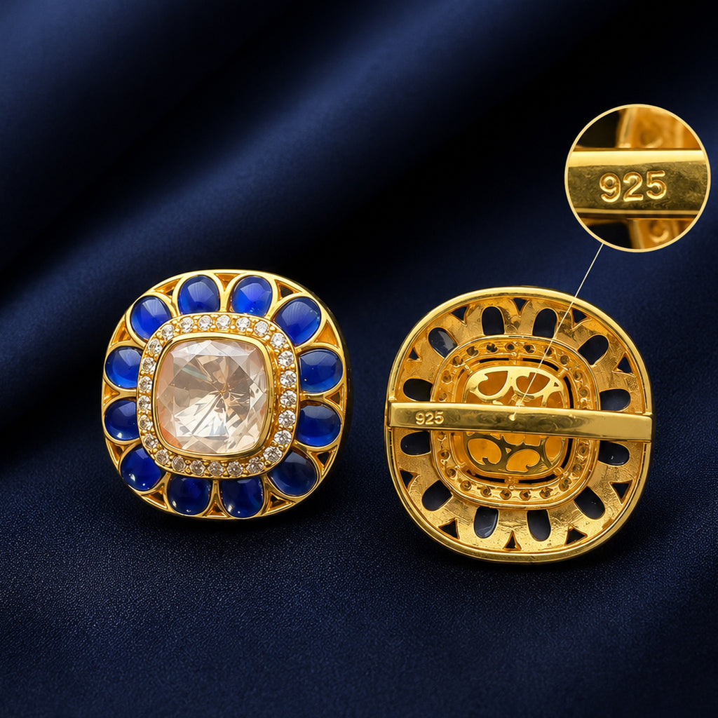 Noor Royale Lapis Polki Studs