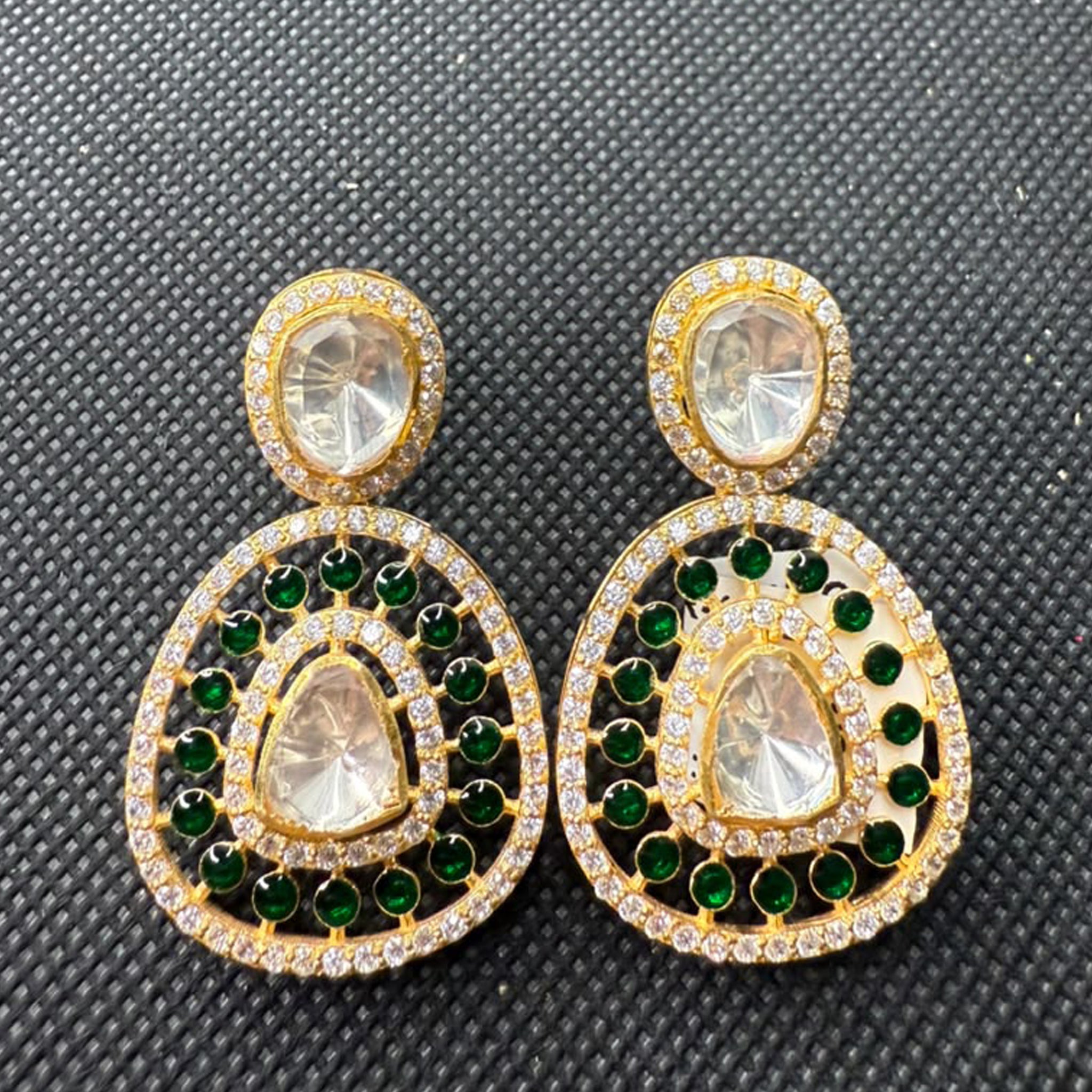 Zaria Emerald Halo Earrings