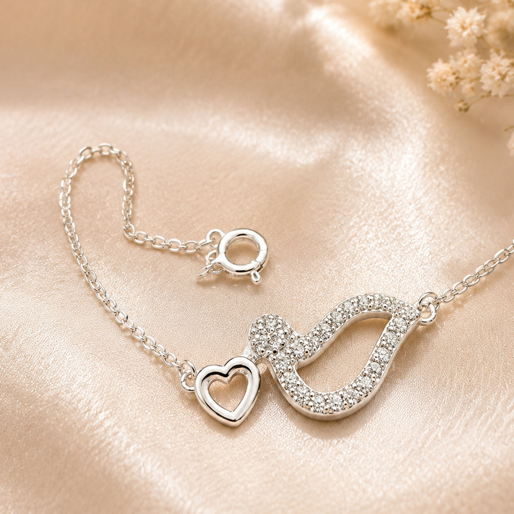Silver Whisper Heart Bracelet