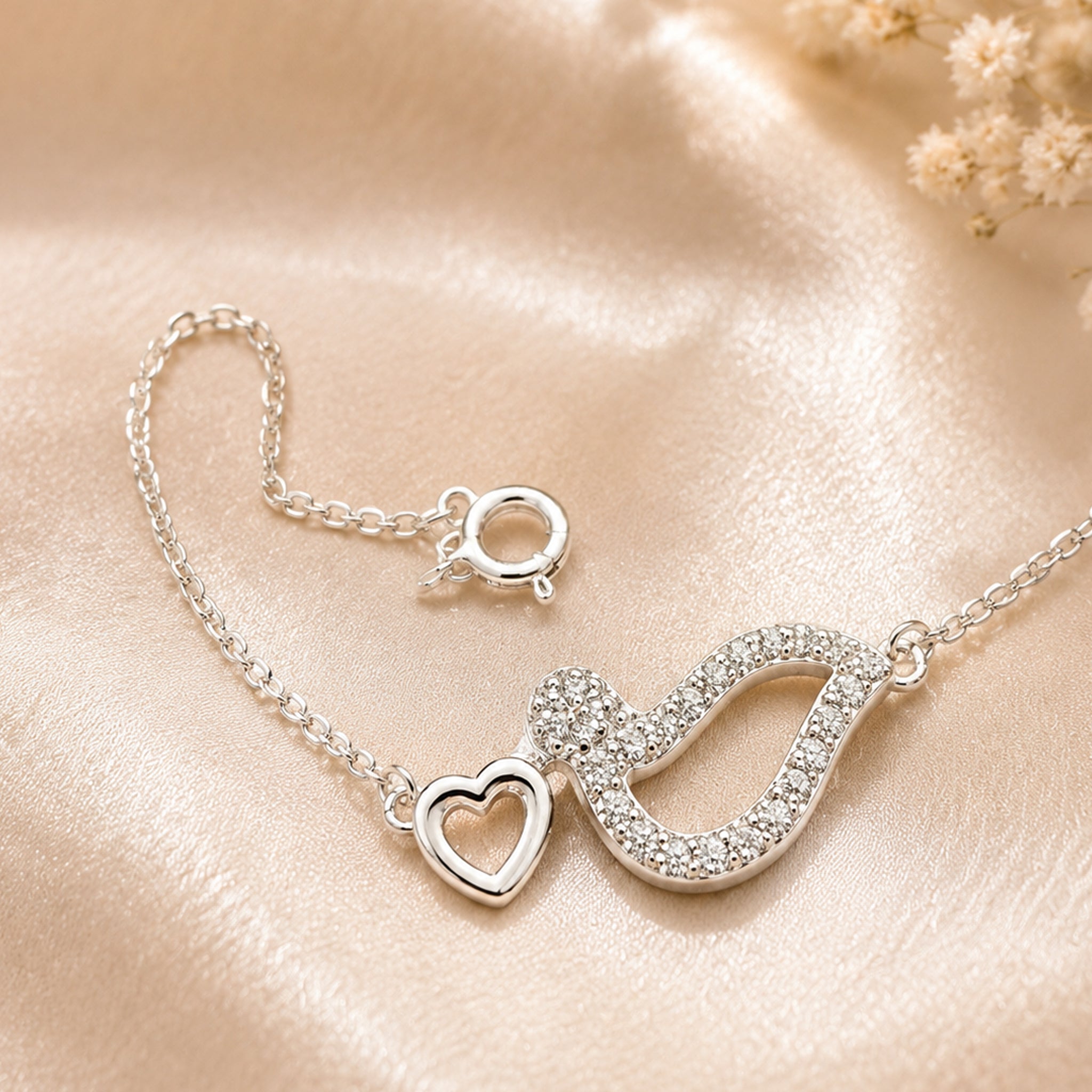 Silver Whisper Heart Bracelet