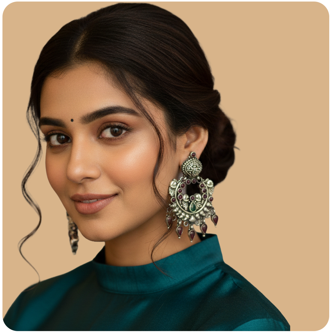 Advika Silver Earrings
