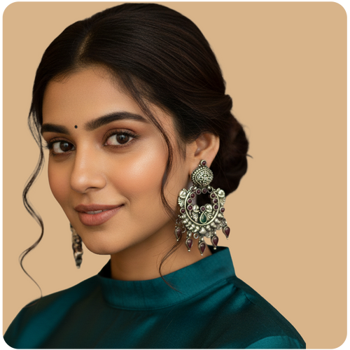 Advika Silver Earrings