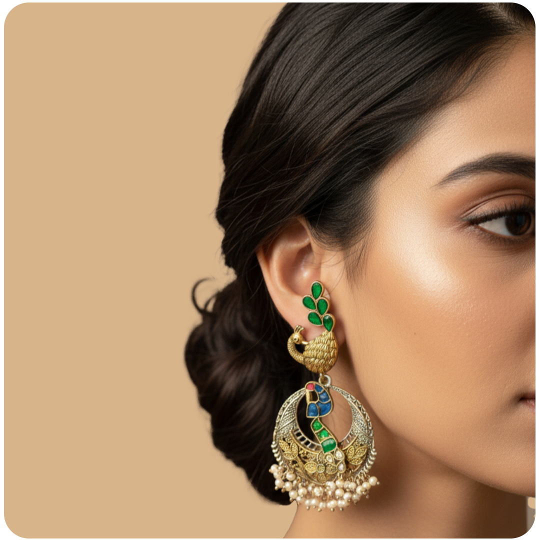 Peacock Glory Chandbali