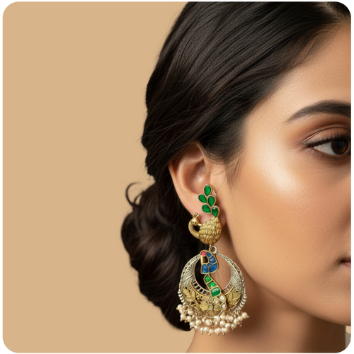 Peacock Glory Chandbali