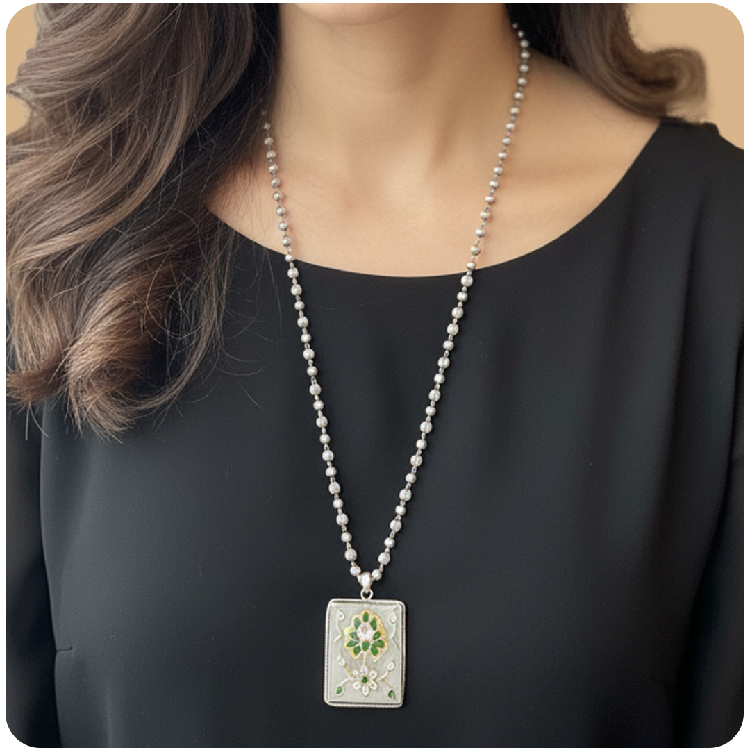 Matar Meenakari Pendant