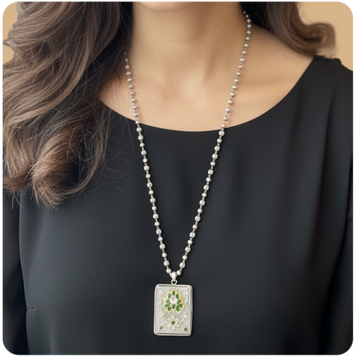 Matar Meenakari Pendant