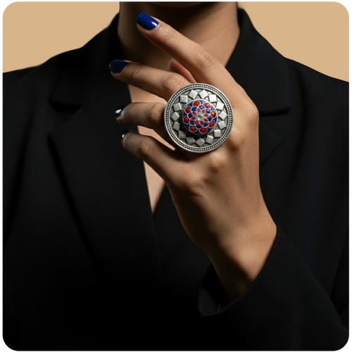 Tribal Mandala Classic Ring